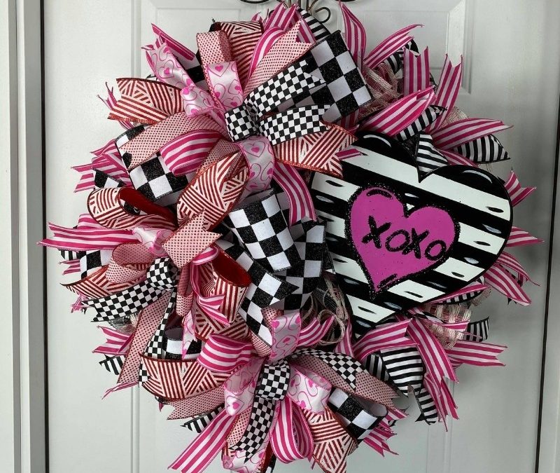 Deco Mesh Valentine’s Day Wreath