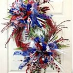 patriotic grapevine with red white and blue bows