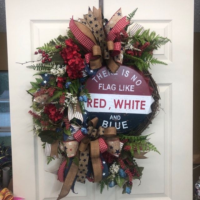 Patriotic Bottle Cap Wreath