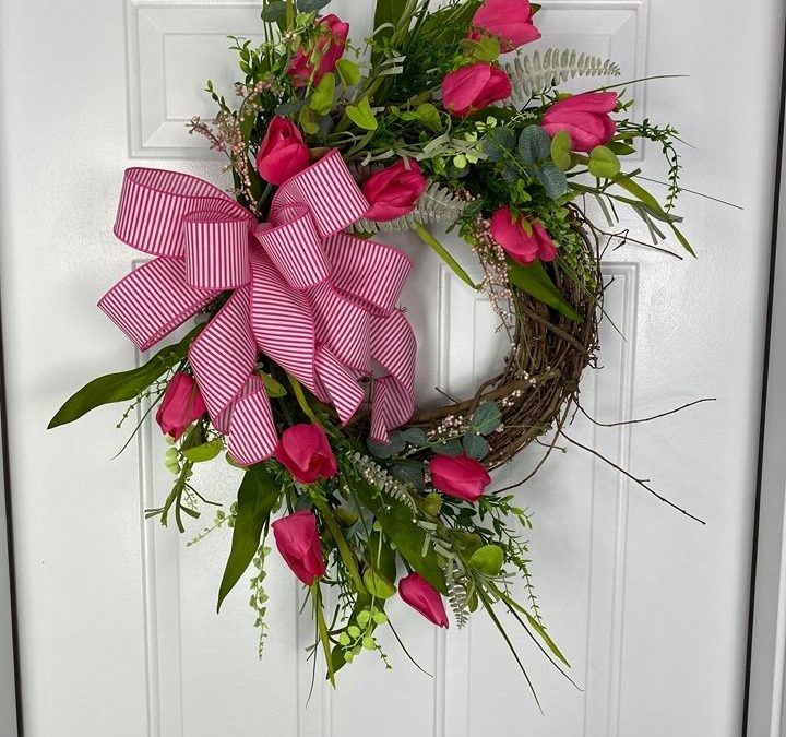 Pink Tulip Wreath
