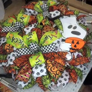 halloween puppy wreath