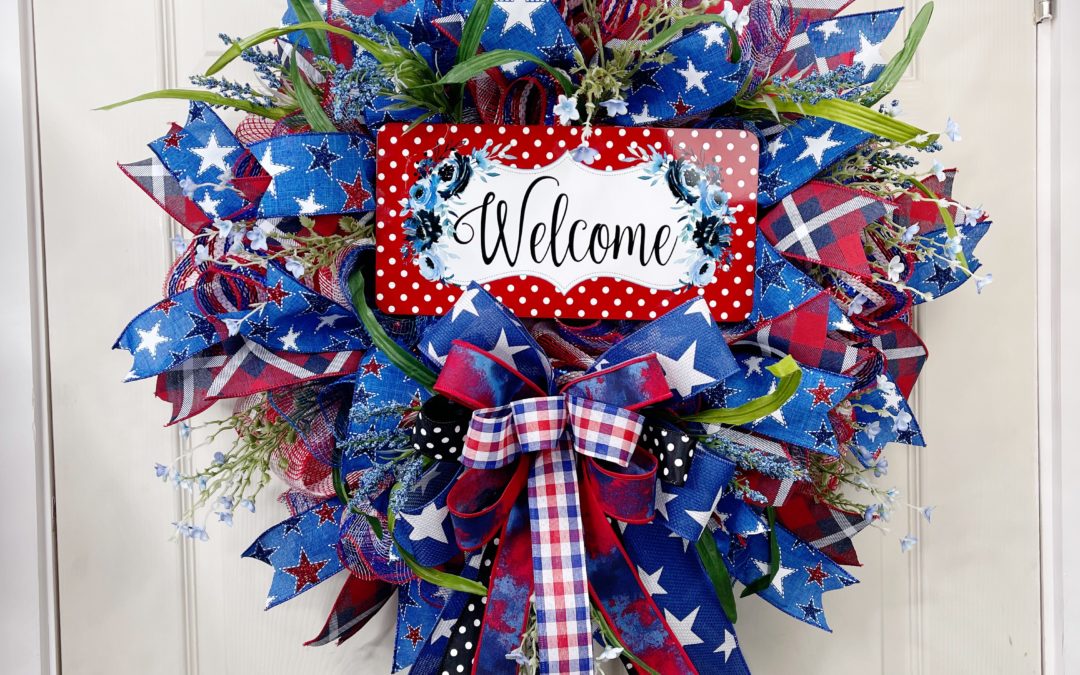 Patriotic Deco Mesh Wreath