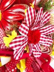 red gerber daisy mesh wreath