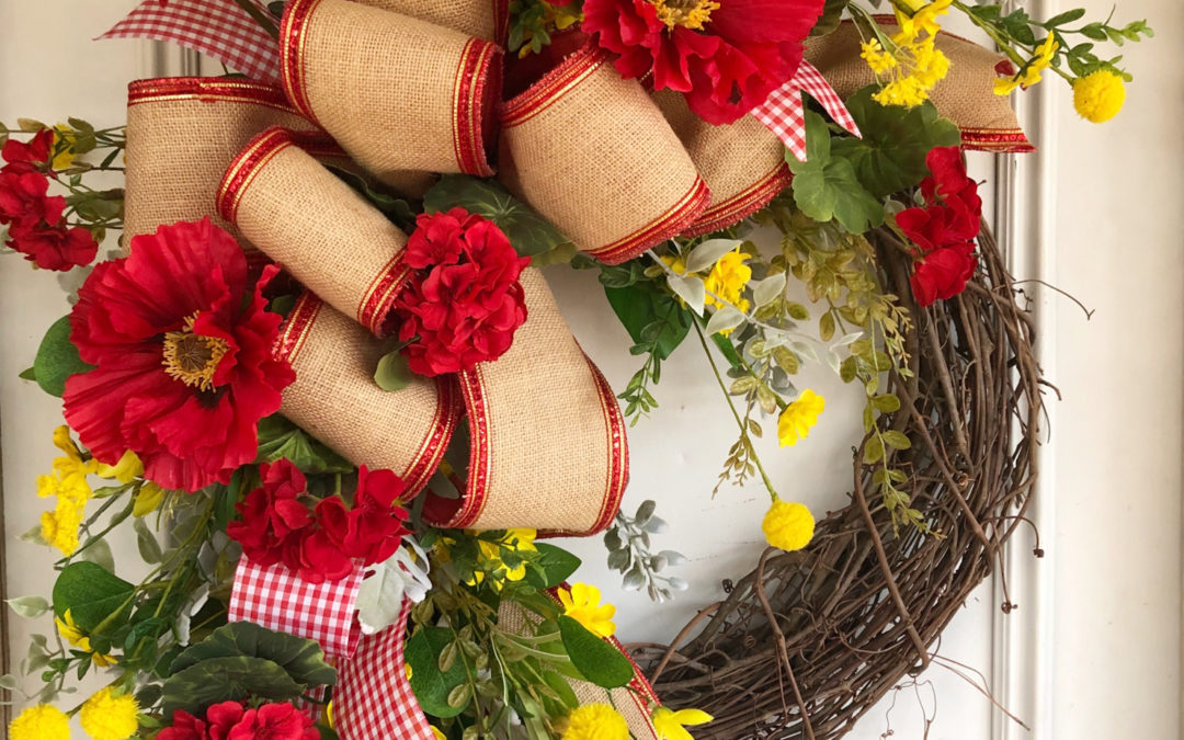 Geranium & Poppy Grapevine