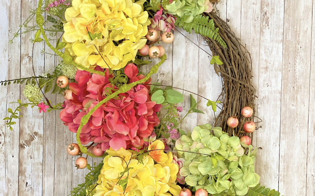 4.28.21 Hydrangea Grapevine Wreath – Fancy (REPLAY)