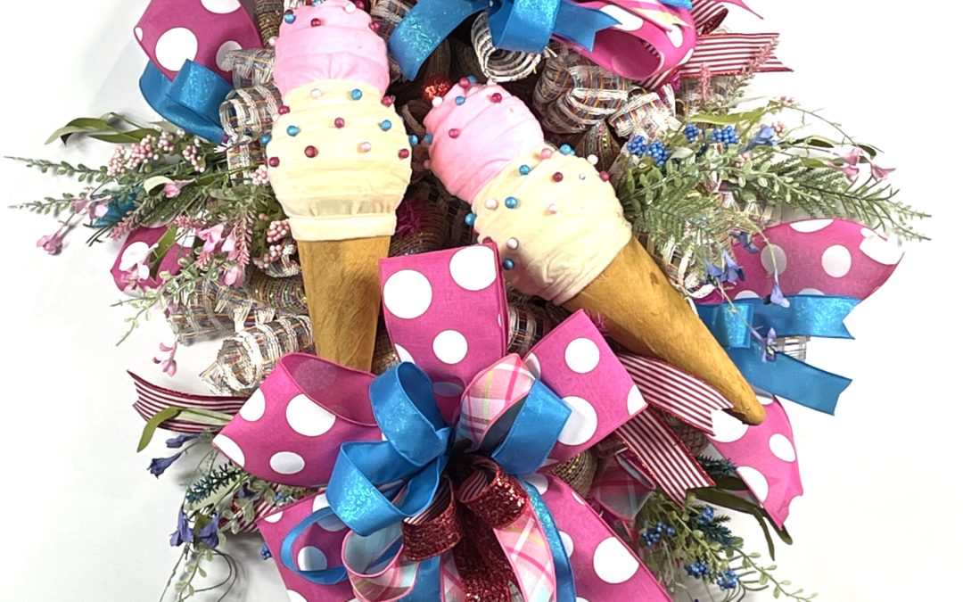 4.23.21 Ice Cream Deco Mesh Wreath – Tammy (REPLAY)
