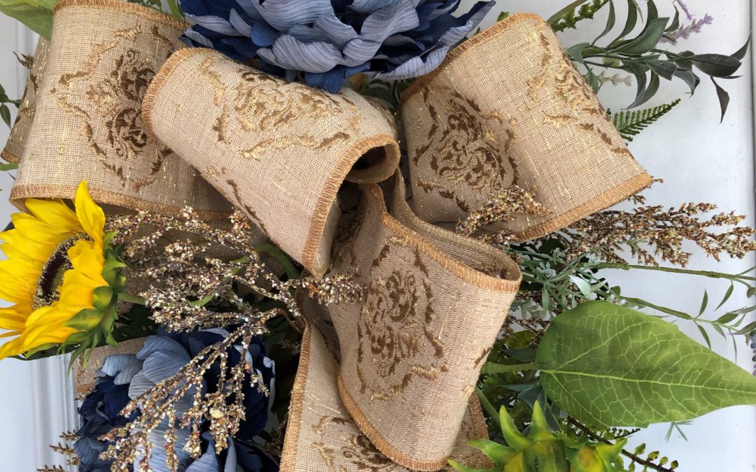 Blue Peony & Sunflower Swag