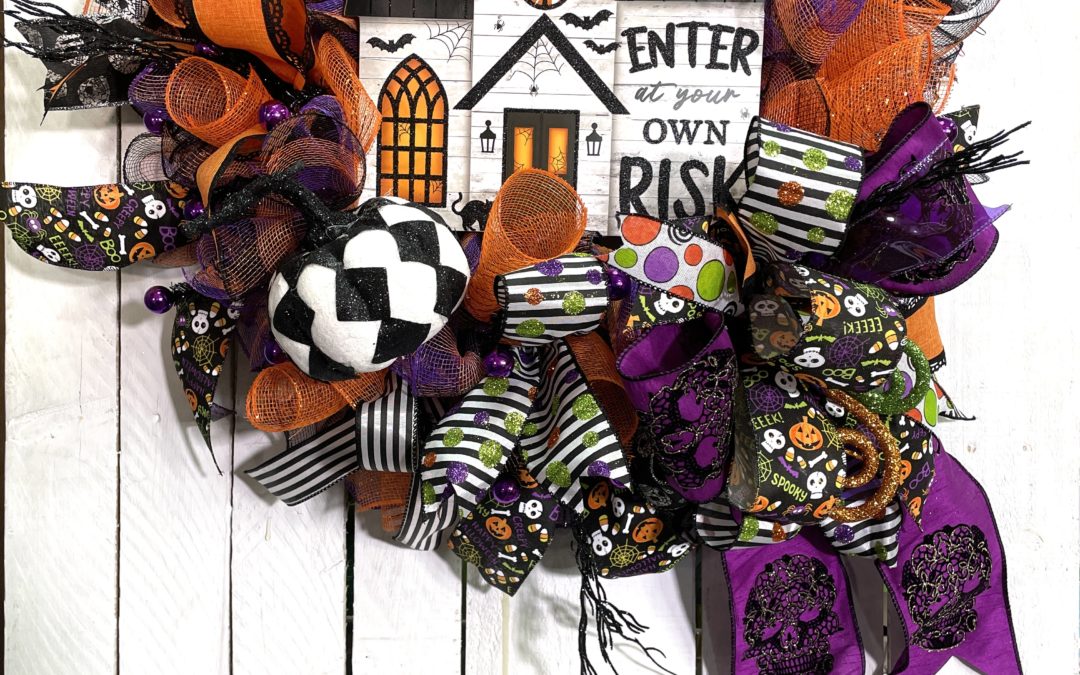 8.6.21 Haunted House Mesh Wreath-Tammy (REPLAY)