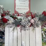 Christmas garland on a white pallet