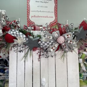 Christmas garland on a white pallet