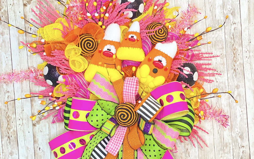 8.25.21 Pink Candy Halloween Mesh Wreath – Tammy (REPLAY)