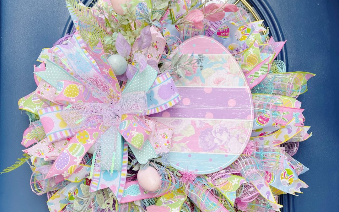 Easter Mesh Wreath by Mellie Mel
