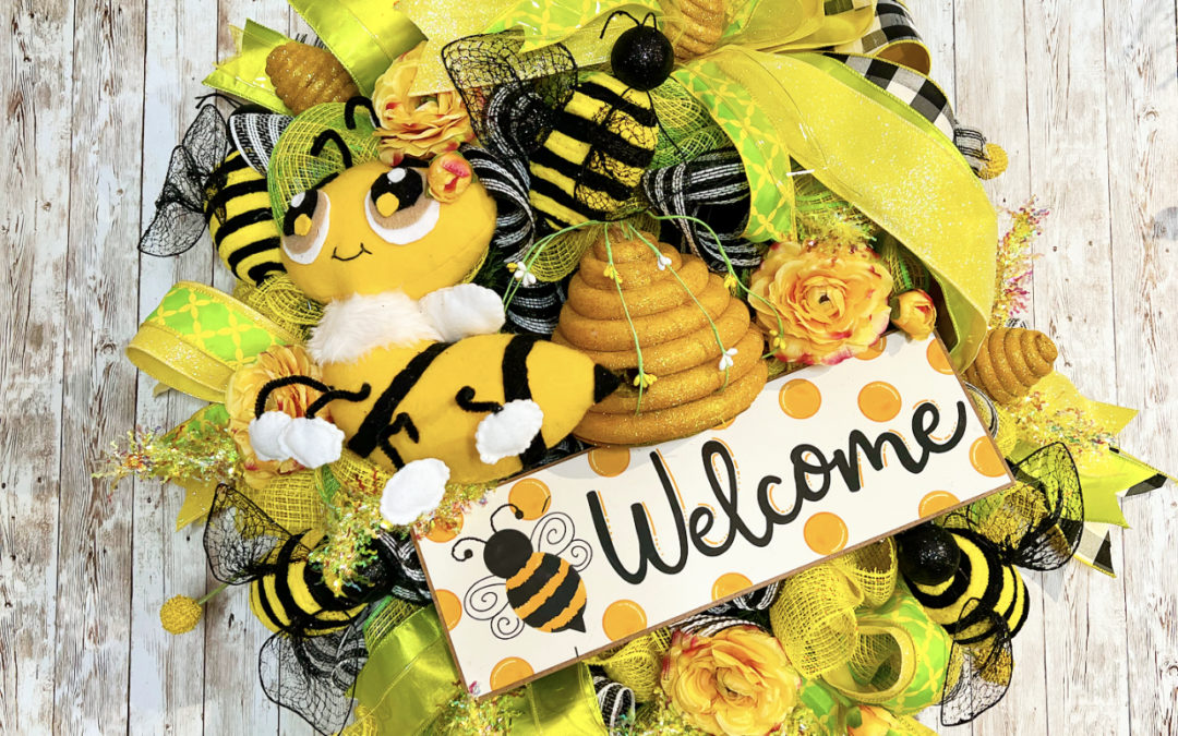 Summer Mesh Bee Wreath