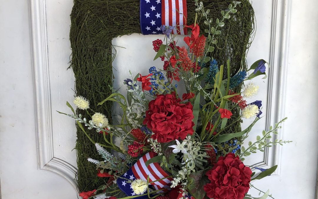 Patriotic Moss Wreath with Coach Jordan