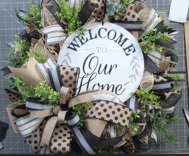 Welcome to Our Home Deco Mesh Wreath – REPLAY