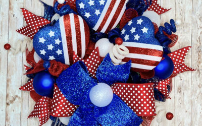 Patriotic Hearts Mesh wreath ~ Fancy – REPLAY