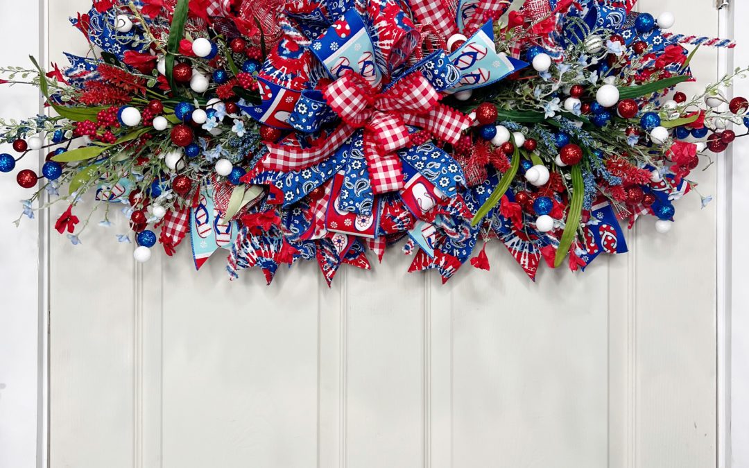 Patriotic Wood Rail Garland – Mellie Mel – REPLAY