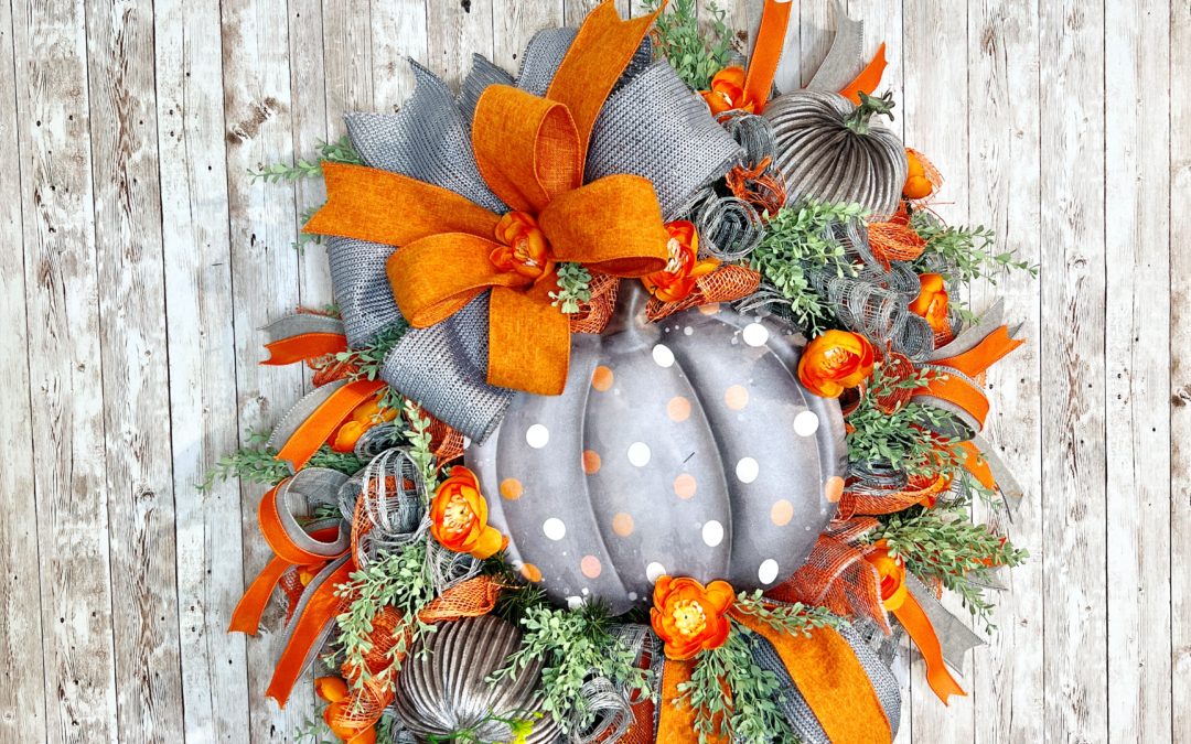 Making Gray POP w/ Texture Mesh Pumpkin Wreath ~ Fancy – REPLAY