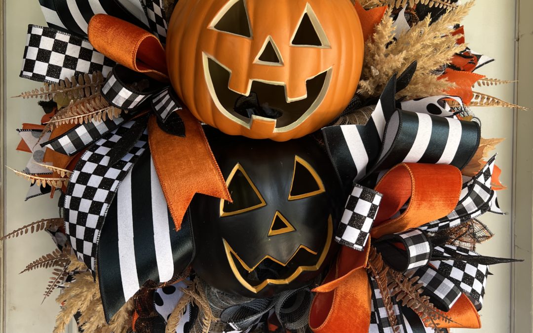 XXL Jack O Lantern Deco Mesh Wreath – Jordan – REPLAY