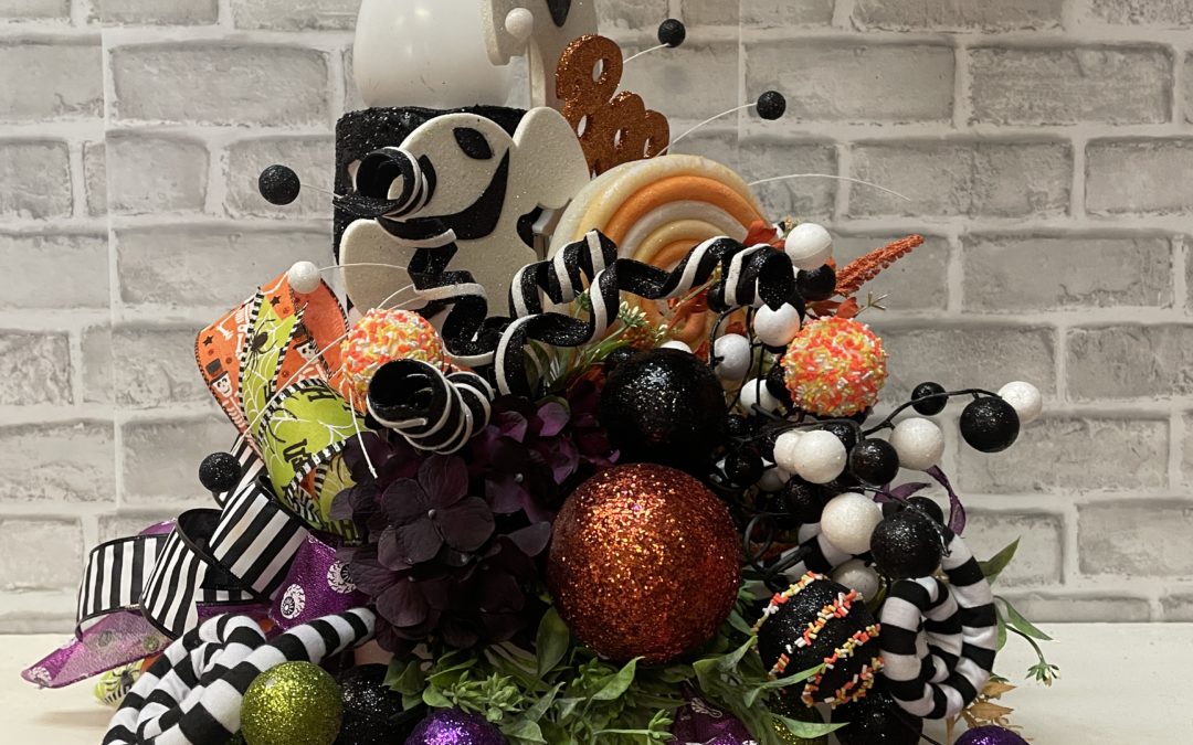 Christmas Candle into Halloween Arrangement-Coach Tammy – REPLAY