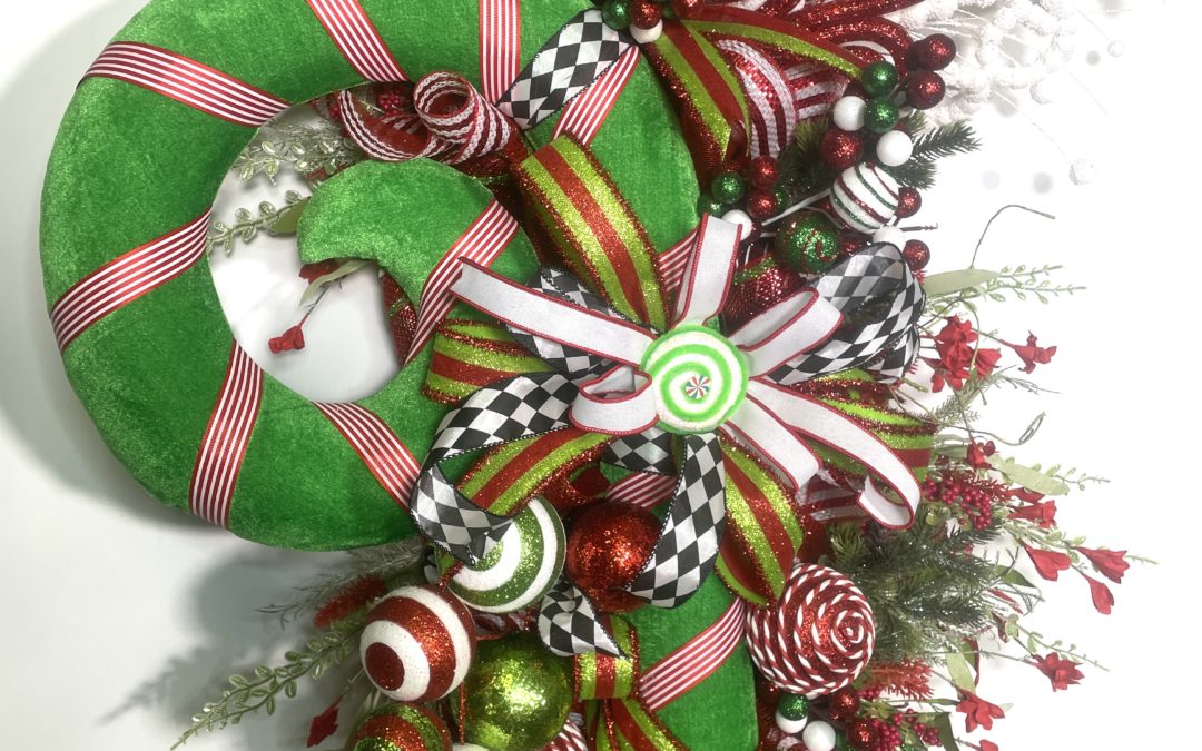 Candy Cane on a swag base- Coach Tammy – REPLAY