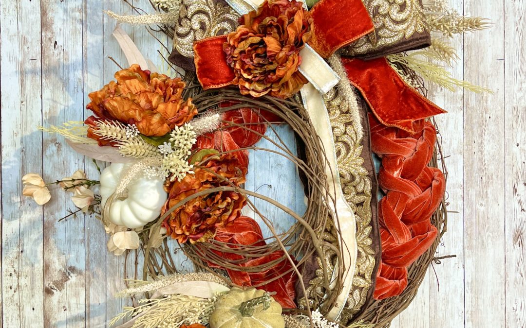 Deconstructed Grapevine Fall Wreath on a Wreath ~ Fancy – REPLAY