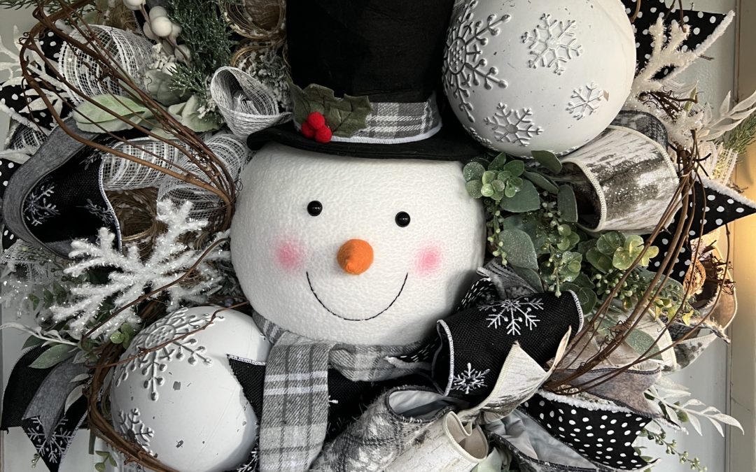 Snowman Deco Mesh Wreath – Coach Jordan – REPLAY