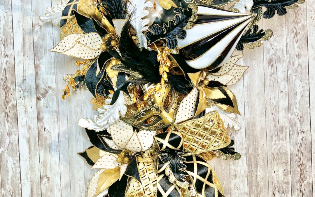12.21.22 XL Black& Gold Mardi Gras Swag – Fancy REPLAY