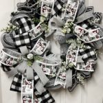 black and white winter wreath