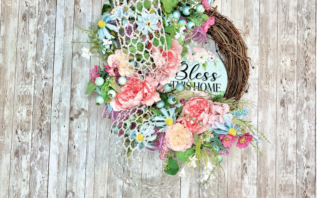 Grapevine Spring Floral & Chicken Wire Wreath ~ Fancy – REPLAY
