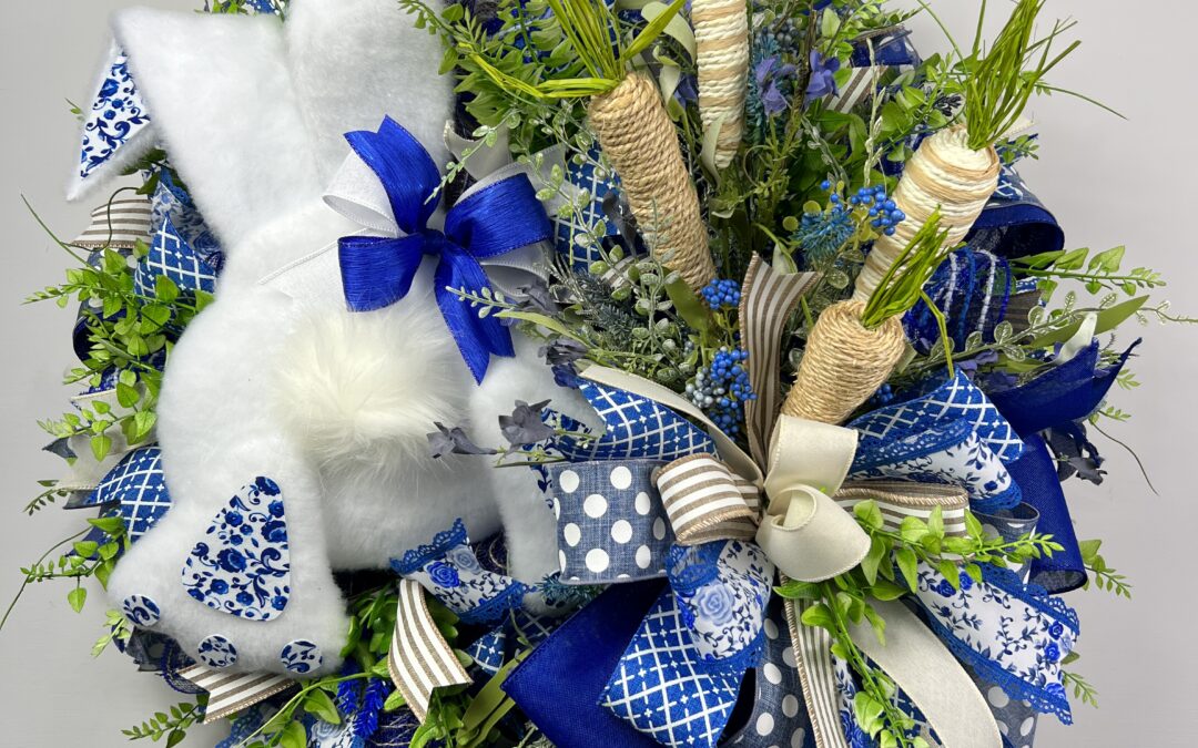 1.24.22 Blue and White Bunny Wreath – REPLAY
