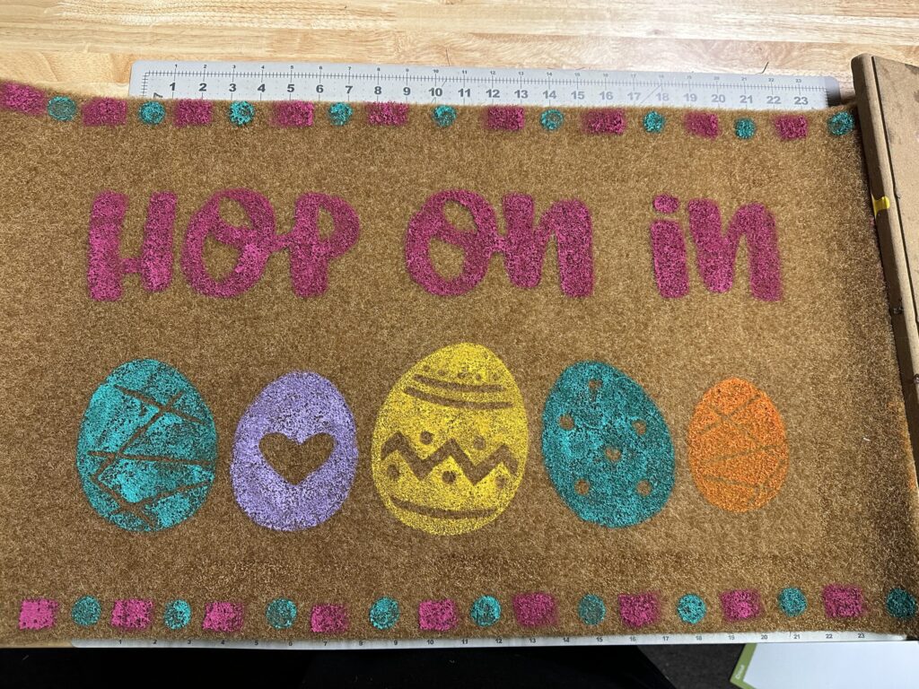 Easter themed welcome mat