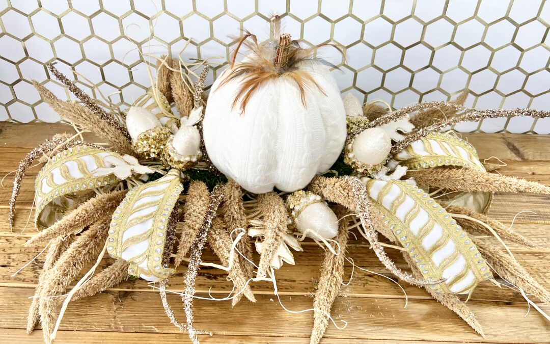 Dough Bowl “nest” Pumpkin Centerpiece~ Fancy